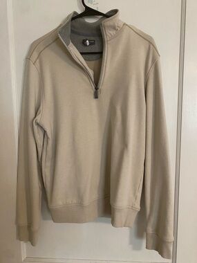 Van Heusen Men’s Zip-Up Sweater in Light Beige